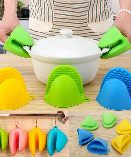 Pair of Silicone Pot Holder, Heat Resistant Oven Gloves