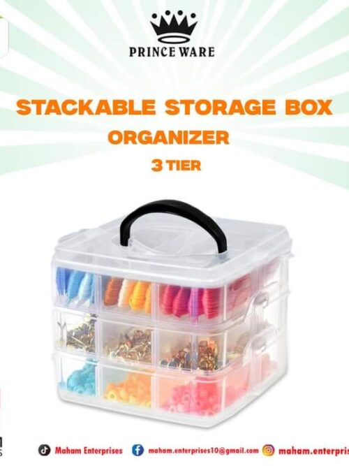 Transparent jewelry storage box 3 layer