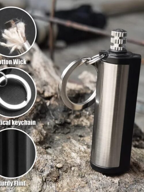 Fire Starter Flint Match Lighter Keychain Camping Emergency Gear Survival