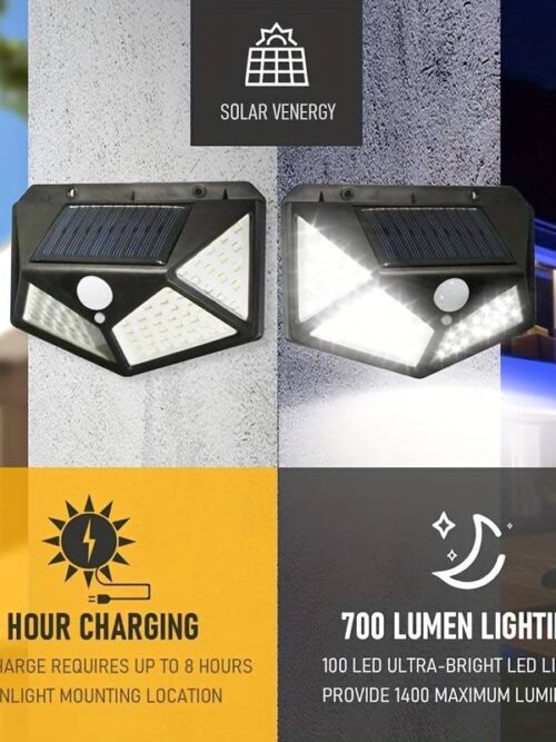 Solar charging Induction wall lamp 100 led solar motion light