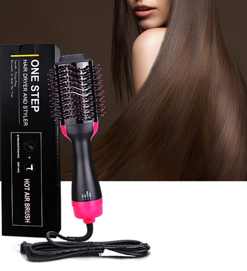 *Hair Dryer Hot Air Brush Styler and Volumizer One Step Multifunction Hair Straightener Curler Comb Electric