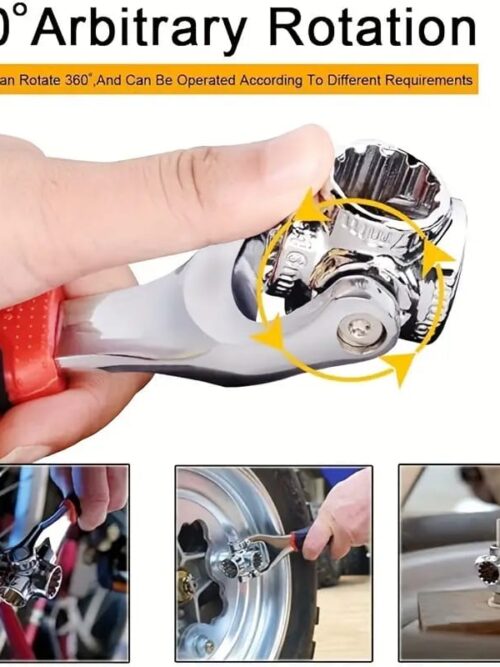 48 in 1 Socket Wrench Multi tool, Alloy Multi-Angle  360° Rotatable Head Combination Spanner