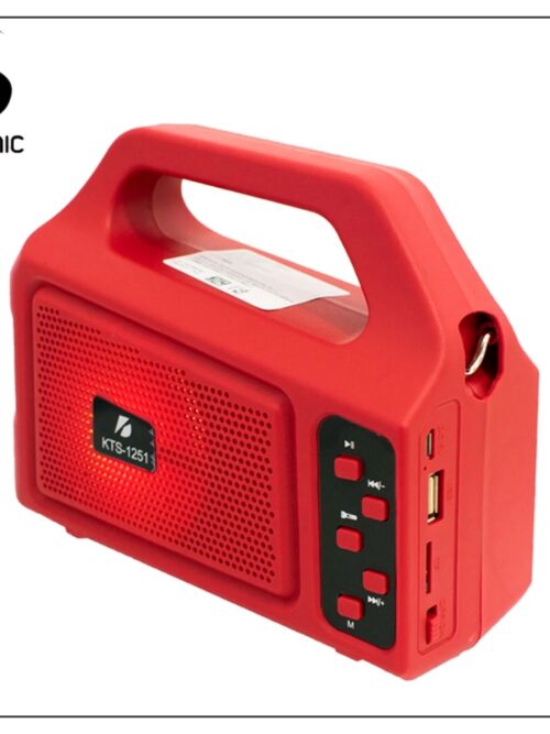 *KTS 1251 Portable Solar Rechargeable Wireless Bluetooth Speaker With Flash LED Light