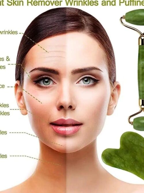 Marble Jade Roller With Gua Sha Stone