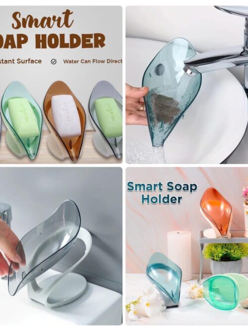Smart Leaf-Shaped Soap Dish - No-Drill, Water-Resistant Bathroom Holder for Soap Drainage