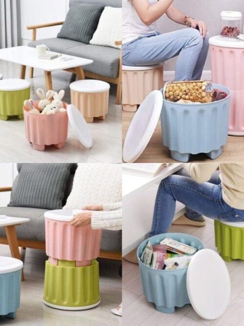 Smart Storage stool/drum sitting stool with storage compartment