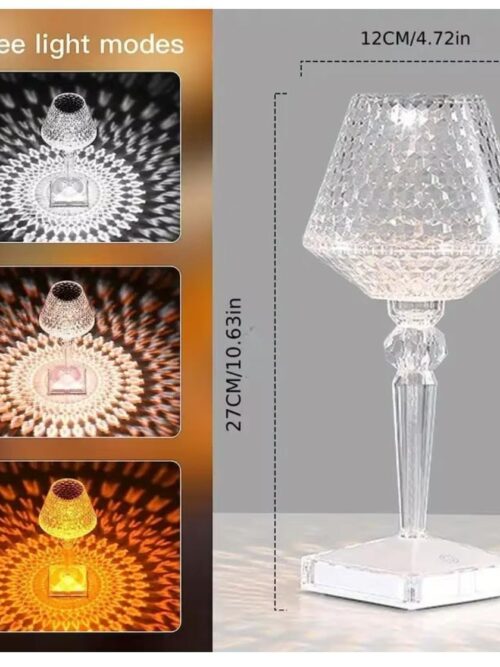 LED TABLE CRYSTAL LAMP RGB WITH REMOTE
