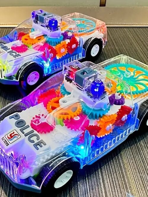 Car Police Rotating Car New Design Electric Transparent Gear Light Music Toy Vehicle _*(Cell Operated)*