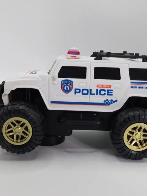 1pc Police Hummer Vehicle - Toy Police Car with Fun Music, Colorful Lights, All-Terrain Steering, Ideal Gift for Kids, Role-Playing Toy, Realistic Sound, Flashing Feature,  *_(Cell Operated)_*