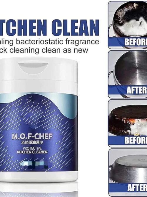 M.O.F-CHEF Protective Kitchen Cleaner, Heavy Kitchen Duty Degreaser, Mof Chef Protective Kitchen Cleaner Powder,Powerful Foam Rust Remover Kitchen All Purpose Cleaning Powder