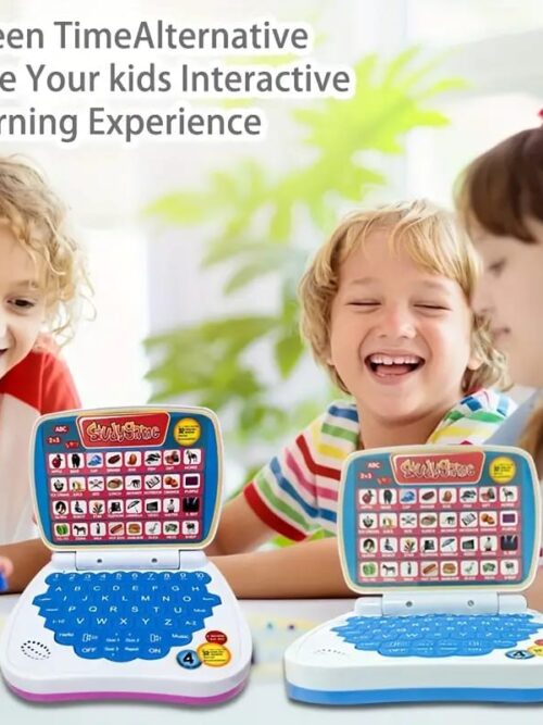 Compact Youngsters' Mini Laptop Toy - Fun Puzzle Learning Computer, Portable & Battery-Free, Available into _(*Cell Operated )*_ with Educational Content for Ages 3+